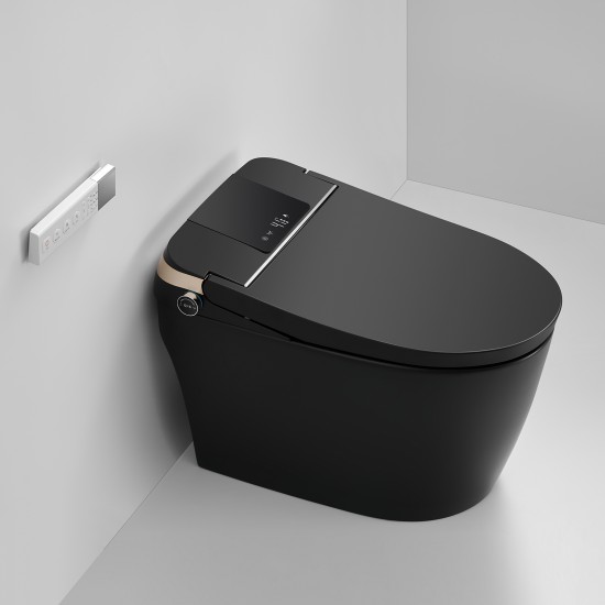690x395x490mm One Piece Intelligent Electric Smart Toilet Automatic Instant Heating Matt Black